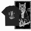 COOLMIND 100% Cotton Short Sleeve Cool Cat Print Men Tshirt Casual Summer Loose Men Cat T Shirt o-neck t-shirt Men Tee Shirts