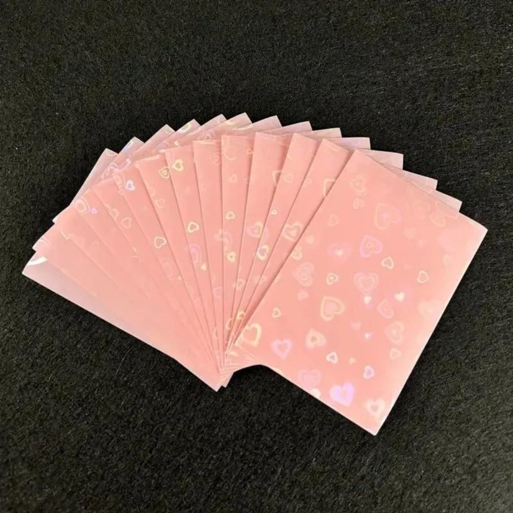 Colored Sleeves Laser Heart Pattern Card Photo Protection Cover  for Korean Idol Photo