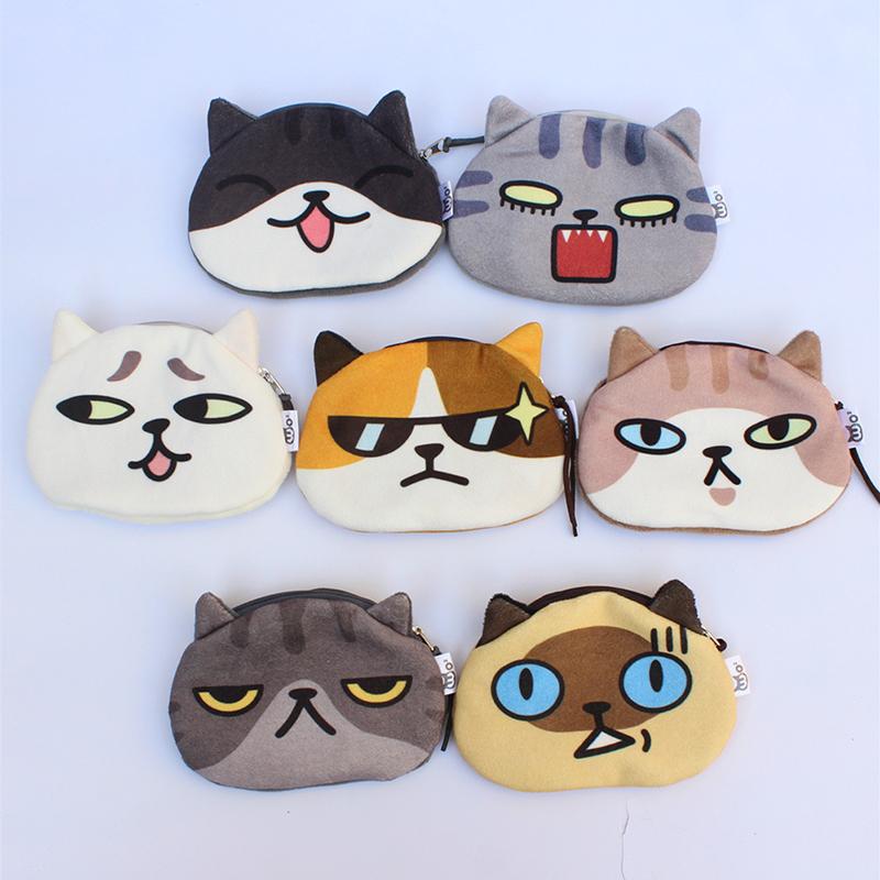 Сумки для наушников Kawaii Cat, детский кошелек для монет, интересные наушники с выражением кота, кабель для передачи данных, портативная сумка для хранения