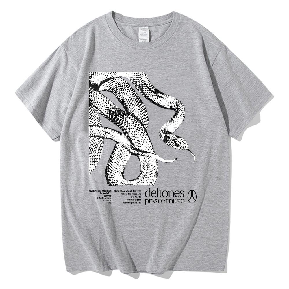 Deftones Private Music Track List Tshirt 2025 Summer Mens Womens Hip Hop Rock Top Fashion Pure Cotton Oversized Tshirt