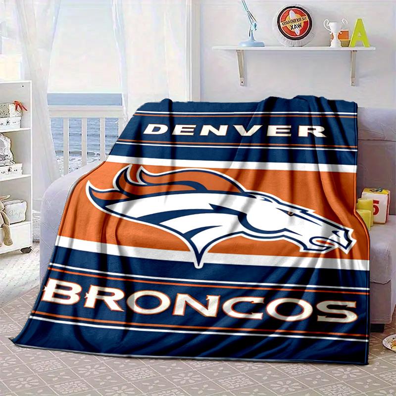 Denver Broncos Portable Blanket/Soft Blanket Bedding Blanket Suitable for Travel Camping Living Rooms Offices Sofas Fan Gifts