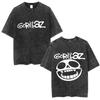 British Classic Virtual Band Gorillaz Poster Tshirt Men Women Streetwear Hip Hop Vintage Washed Cotton Top Oversized Summer Tee