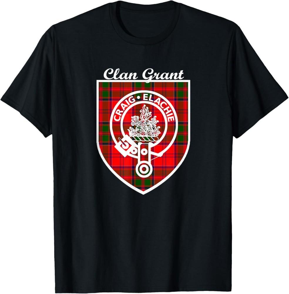 Grant surname Scottish clan tartan crest badge t-shirt