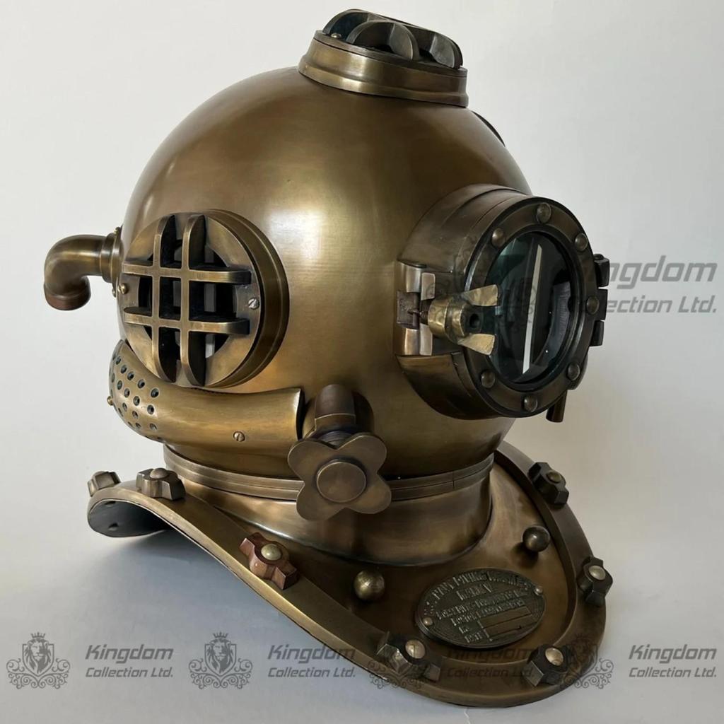 Bronze Finish US Navy Deep Sea Diver's Helmet - Nautical Gift