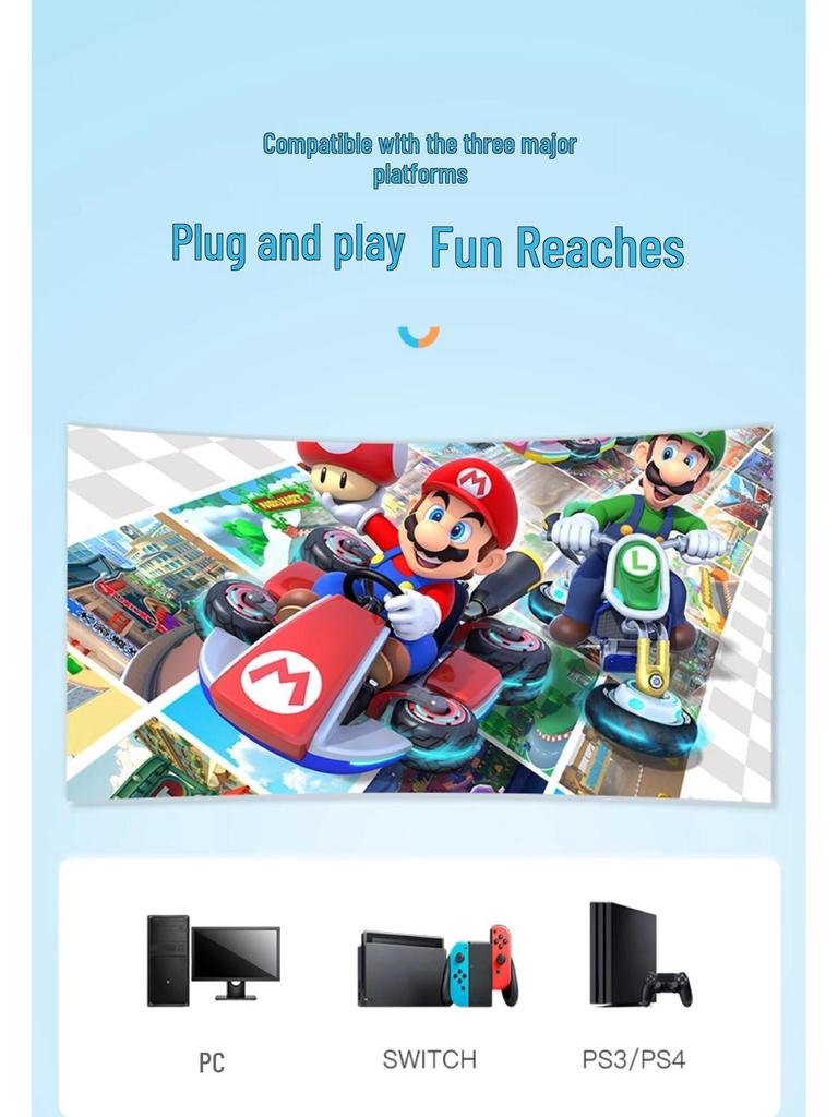 Игровой руль V3Pro 8PXN для гоночного симулятора Mario Kart 8 (переключатель)