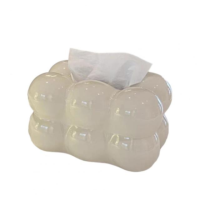 Useful Tissue Box Holder Decorative Dust-proof Ceramics Marshmallow Shape Napkin Holder Box
