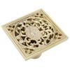 10x10cm Floor Drain Gold Copper Deodorant Floor Drain Strainer for Kitchen Bathroom HotelDeep Water