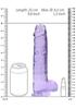 Realrock Crystal Clear Suction Cup Dildo with Testicles 23cm Purple