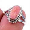 Natural Rhodochrosite Gemstone 925 Solid Sterling Silver Jewelry Ring S.6 S4a35