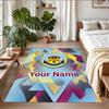 Crystal Velvet Rug Custom Name Text, Soft Non Slip Floor Mat Home DecorBurnley Football