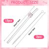 12 Pieces Reusable Glass Straws With Pink Bow Eco-Friendly Glass Straws Shatter Resistant Cute Bend Drinking Straws With 2 Clean