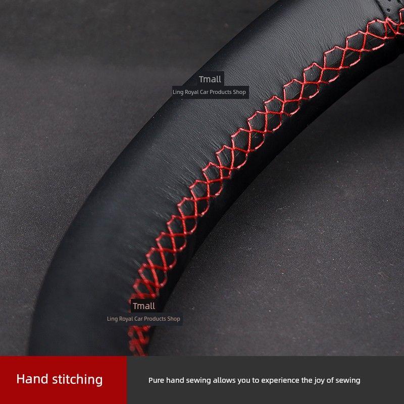 23 Ford Ruijie L Suitable for 22 Ford Evos Car Steering Wheel Cover Interior Restoration Leather Hand Sewing