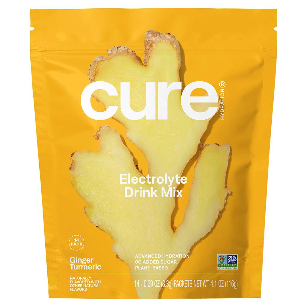 Cure Hydration, Hydration Mix, Golden Hour Ginger Turmeric, 14 sachets, 8.3 g (0.29 oz) each