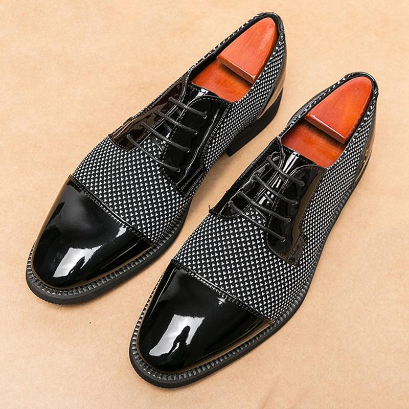 Designer Gentleman Mixed Patchwork Leather Oxford Shoes For Men Moccasins Wedding Prom Homecoming Party Footwear Zapatos Hombre