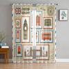 Exquisite United Kingdom Travel Stamp Sheer Curtains For Bedroom Living Room Tulle Curtains For Kitchen Window Voile Curtains