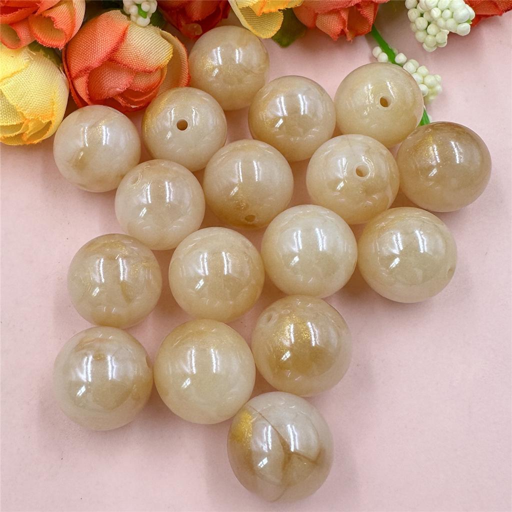 Высококачественные круглые 20 шт. материалы из бисера для изготовления браслетов и сережек акриловые ювелирные изделия глазурованный золотой порошок DIY ювелирные аксессуары свободные бусины 16 мм