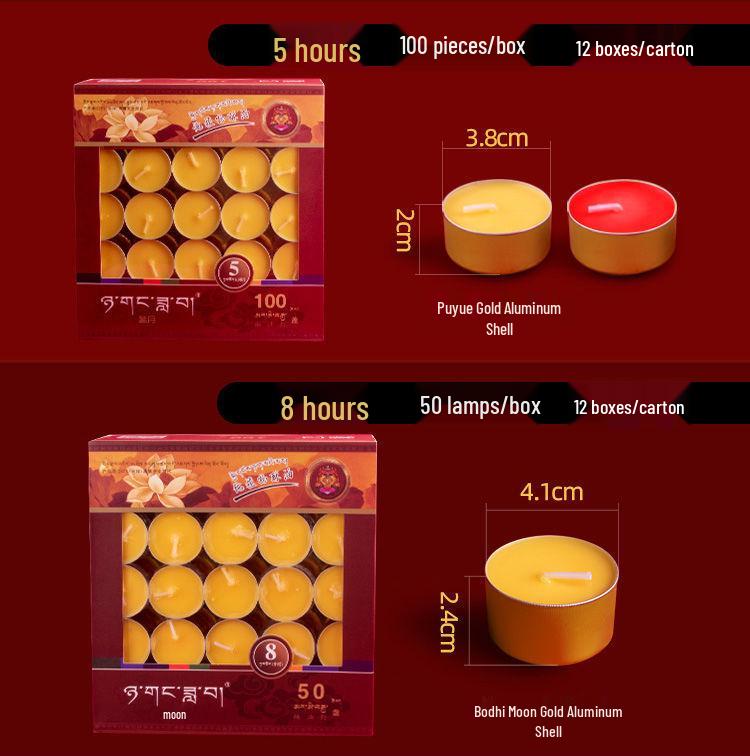 Лампада-лотос из топленого масла для подношения Будде - Доступна с длительностью горения от 1,5 до 24 часов