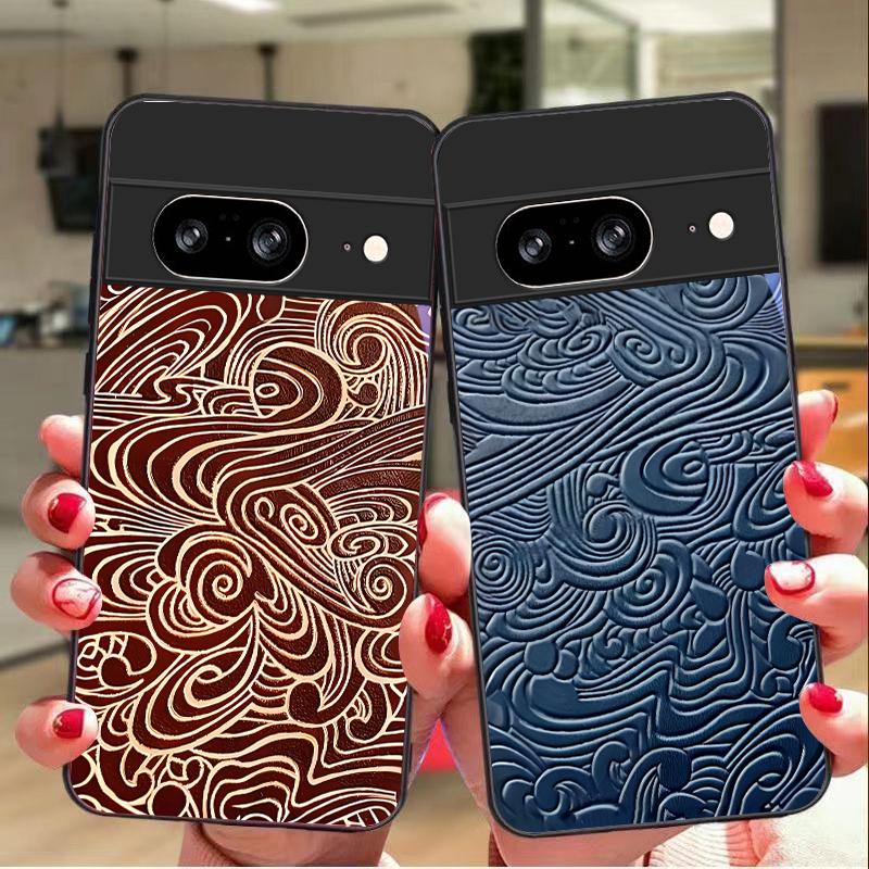 Сложный абстрактный вихрь Для Google Pixel 10 Pro XL Pixel 8 7 9 10 Pixel 9 Pro XL Pixel 8a 7a Pixel 7 Pro Черный стеклянный чехол для телефона