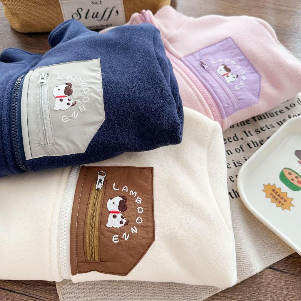 Boys' Embroidered Outdoor Jacket - Warm Winter & Autumn Outerwear for Kids