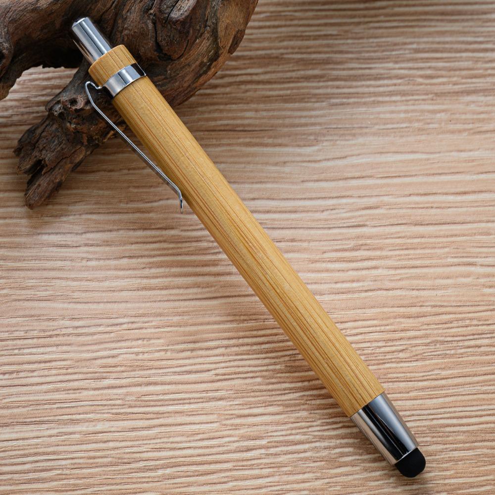 Bamboo Sustainable Pens 2 in 1 Stylus Touch Pen Pack of 5 Ballpoint Pen  Office