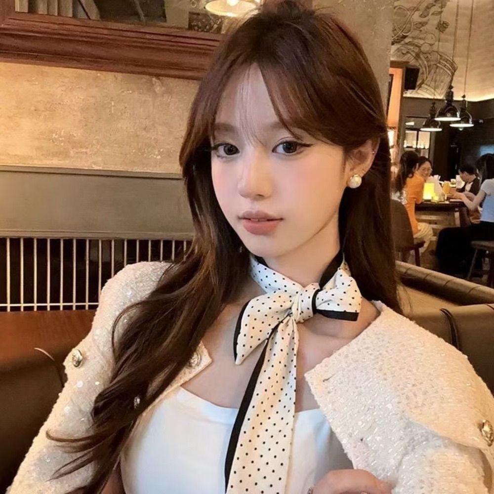 Polka Dot Neck Strap Luxury Hair Band Fashion Neck Scarf Clothing Accessories