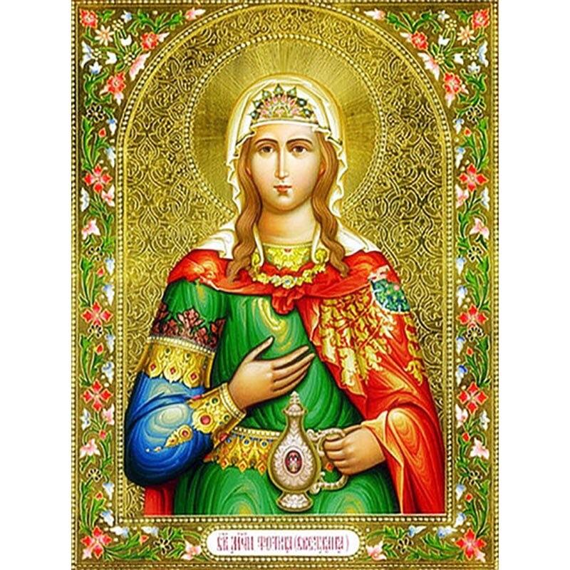 DIY Religion Icon 5D Diamond Painting Full Round Drill Cartoon Diamond Embroidery Mosaic Cross Stitch Gift Wall Art Home Decor