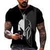Vintage Men's T Shirt 3d Sparta Print Short Sleeve Tops Summer Street Hip Hop T-shirts For Men Oversized Tee Shirt Man Clothing