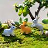 2Pcs Rabbit Ornament Miniature Figurine Fairy Garden Terrarium Landscape Decor