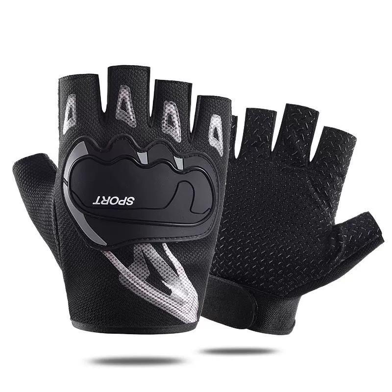Mens Half-Finger Cycling Gloves Breathable Mesh Anti-Slip Motorcycle Driving Sport