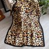 Summer Silk Scarf Female Imitation Silk Printing Long Scarf Lijing Forging Thin Shawl With Decorative Leopard Print Beach Towel