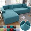 Jacquard Waterproof Sofa Covers Corner Thick Sofa Slipcover Elastic Solid Color Couch Cover For Living Room 1 /2 /3 /4 Seater