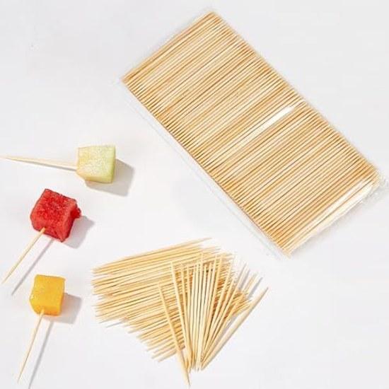 Bamboo toothpicks 400 pieces included claw double-sided use tip diameter 1.5mm length 65mm bamboo-made craft subtle scent ideal everyday (400) Made