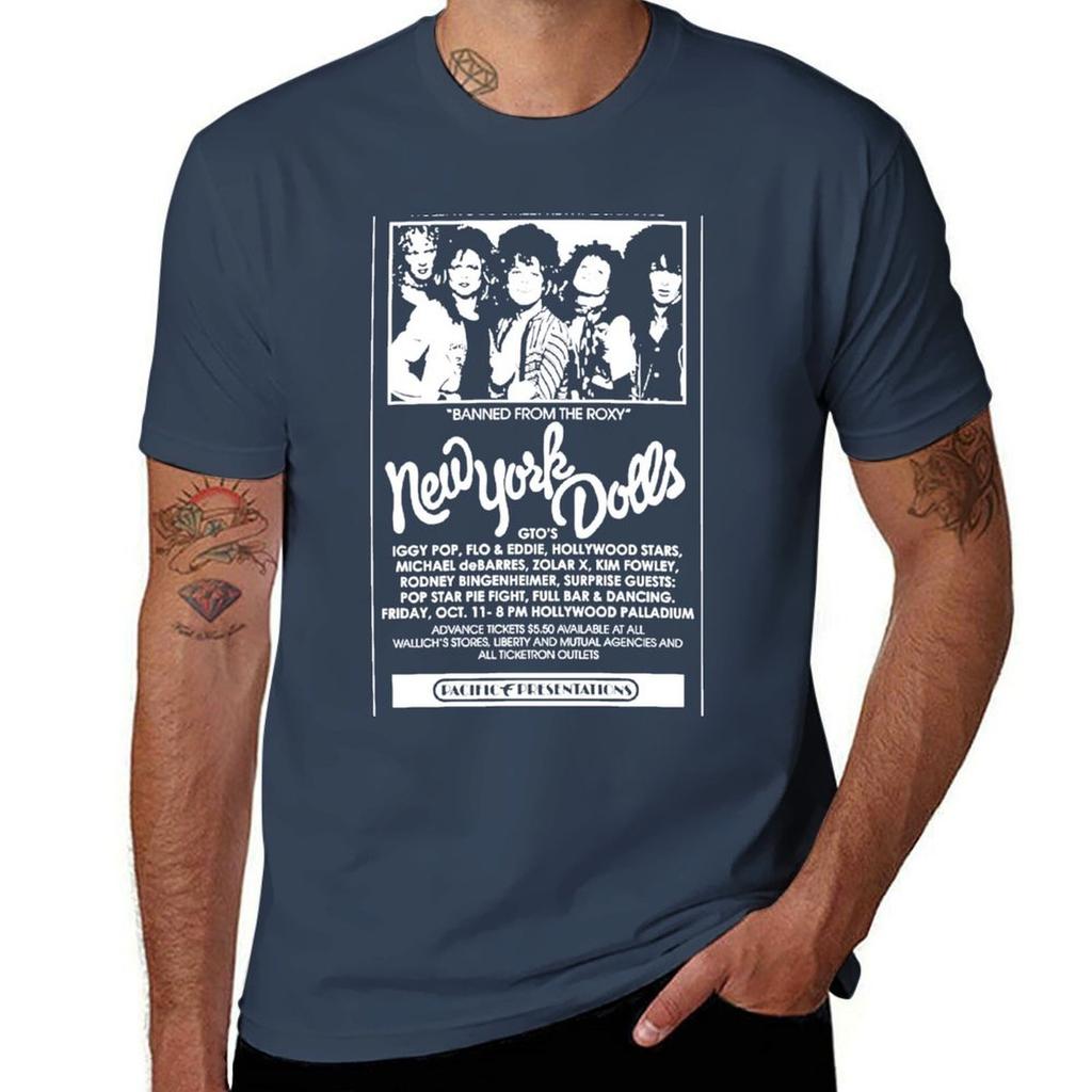Футболка с плакатом New York Dolls Show Большой Размер Простая Футболка