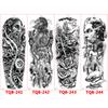 Татуировка с большим рукавом, розой, часами, глазом, водостойкая временная татуировка, наклейка, Лев, Король волков, боди-арт, полная поддельная татуировка для женщин и мужчин