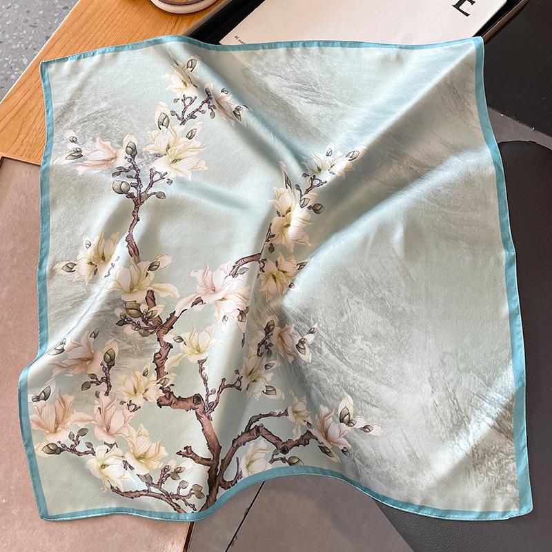 100% Натуральный Шарф из Шелка Женский Квадратный Галстук на Шею Шарфы Шали Накидки для Леди Фуляр Шарфы Пашмина Женский Хиджаб Бандана буфанда