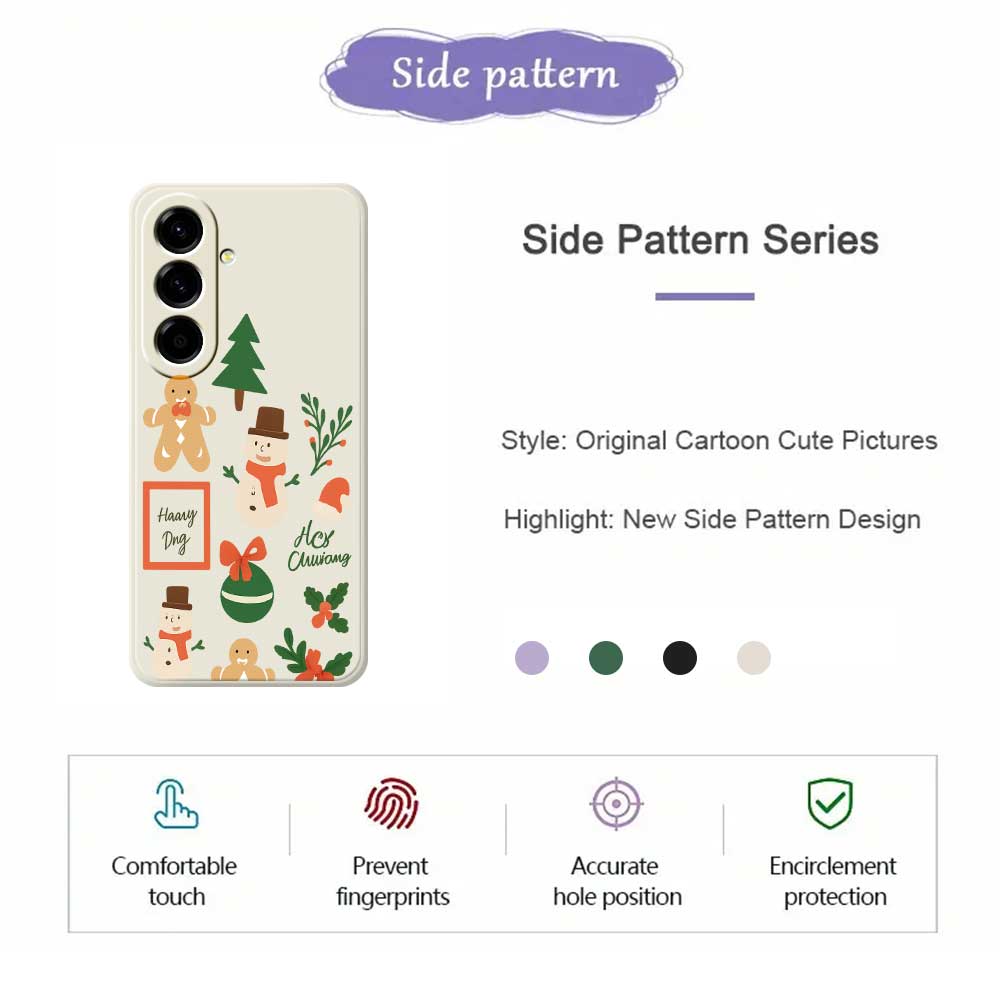 For Samsung Galaxy A56 5G Case Christmas Snowman Pattern Printing Straight Edge TPU Phone Back Cover