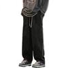 Homlean Japanese-Style Literary Casual Pants for Men, Spring And Summer Niche Trendy Straight-Leg Cargo Trousers HG01 Black S