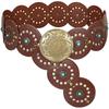 Exaggerated Wide Boho Disc Belt Rivet Carved Buckle Waist Belt Woman Vintage Belt  Dress Decoration