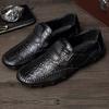 38-47 Новые мужские лоферы из крокодиловой кожи, дышащая мужская обувь для вождения большого размера