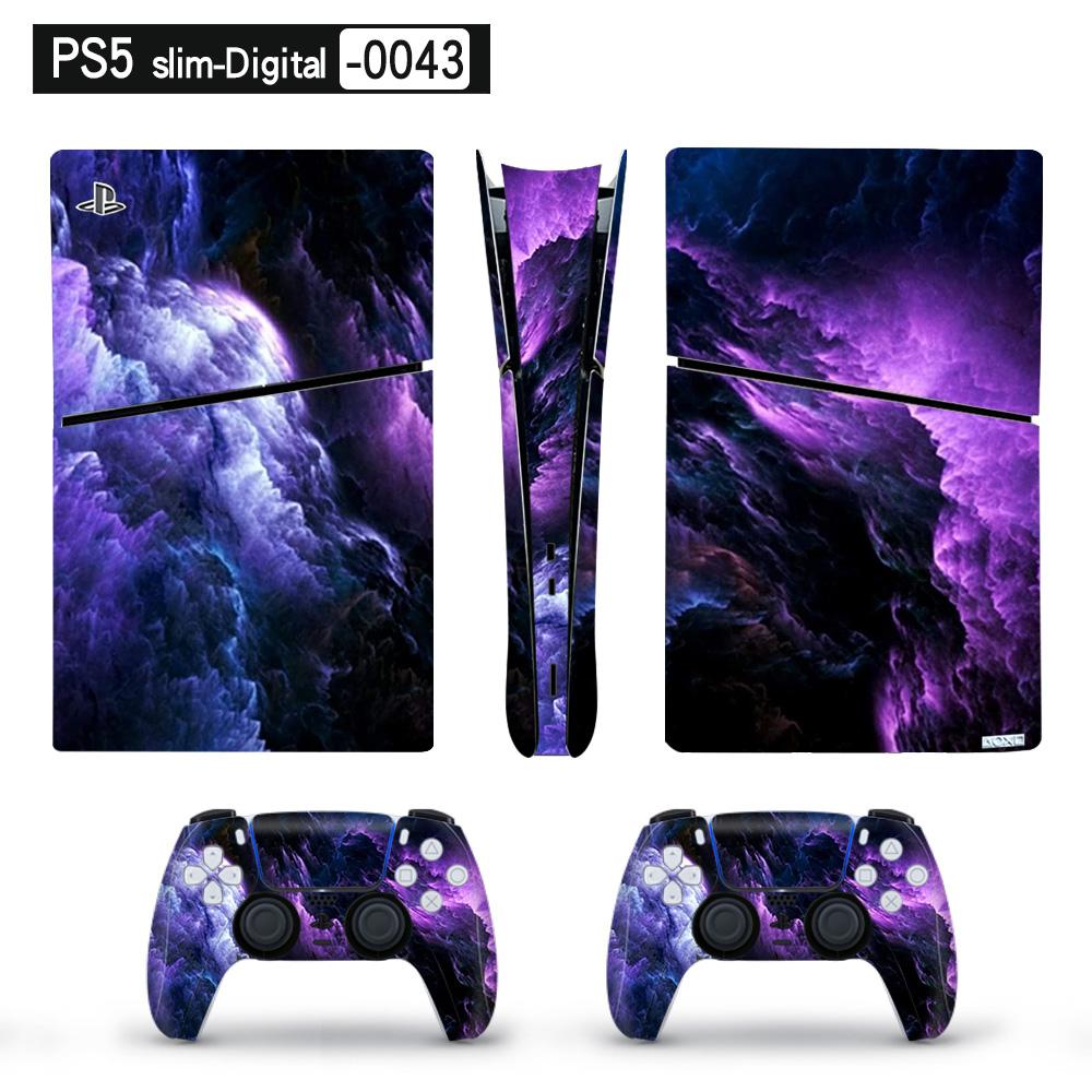 Художественная виниловая наклейка для тонкой цифровой консоли PS5 и 2 контроллеров, наклейка