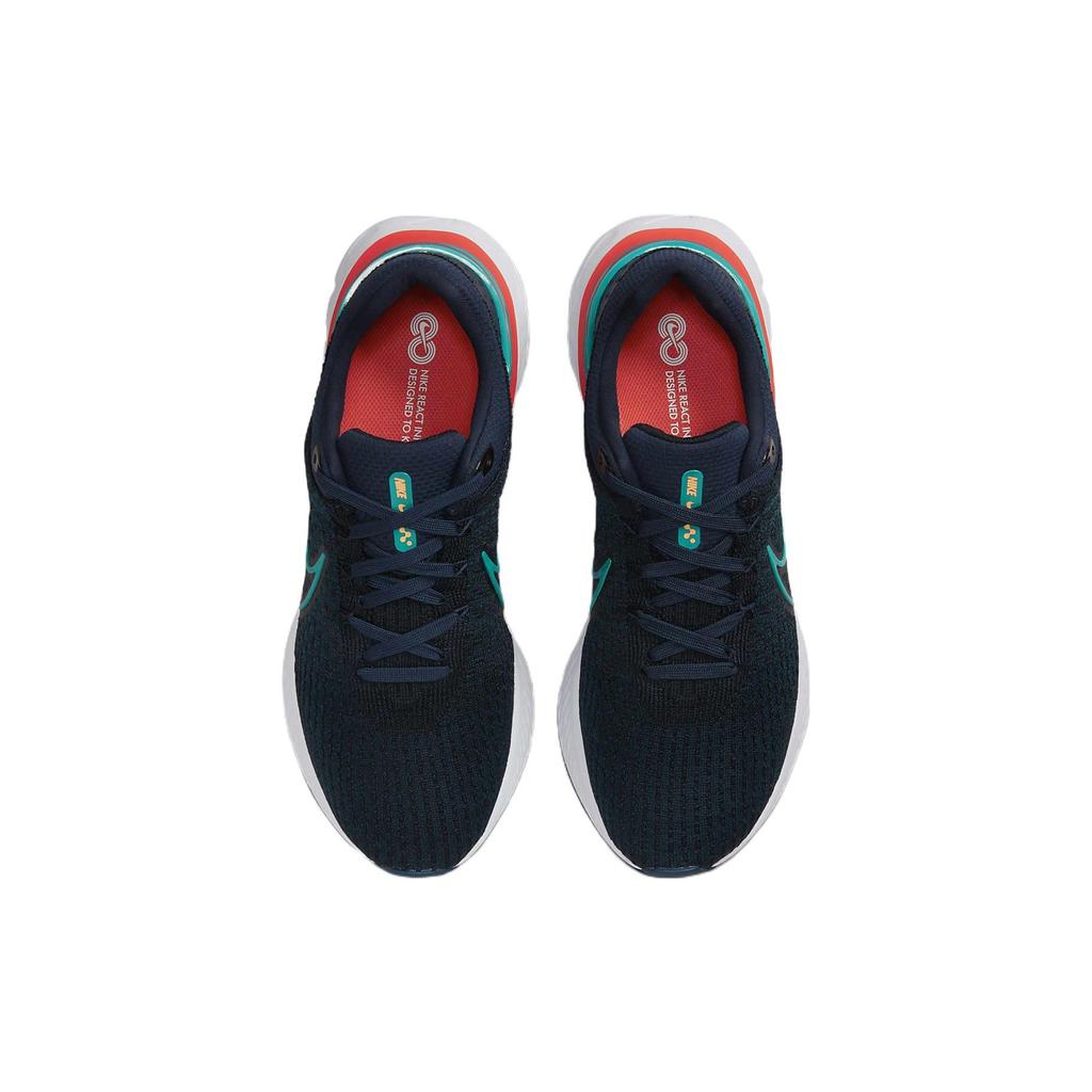 Nike Мужские кроссовки React Infinity Run Flyknit 3 Obsidian Bright Spruce Синие Белые Светло-малиновые DH5392-401
