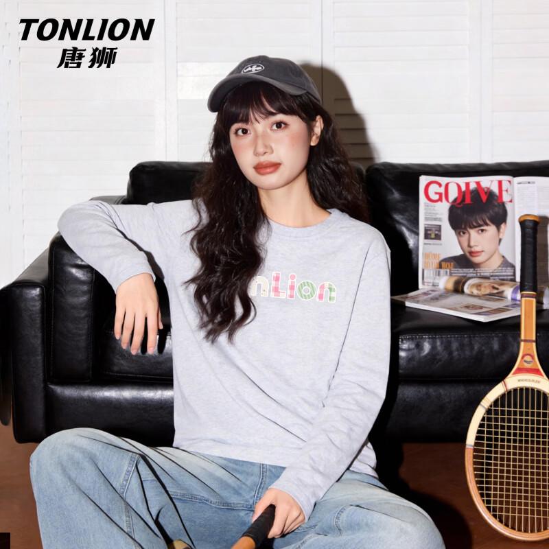Женская футболка TonLion с длинным рукавом, из чистого хлопка, с буквой TS