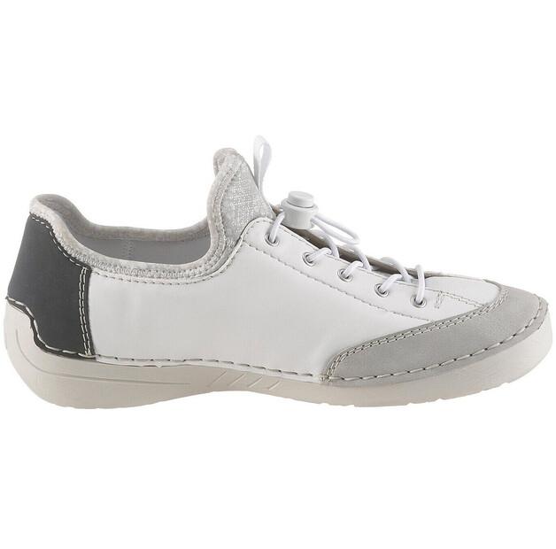Женские слипоны Rieker Damen- белые, синие 52563-40
