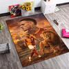 Gradient Stripe Football Club Print Area Rug, Sports Fan Decorative Non‑Slip Floor Mat for Living Room Bedroom Home Decor