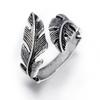Adjustable Korean Style Angel Feather Open Ring - Trendy Hip Hop Couple Jewelry