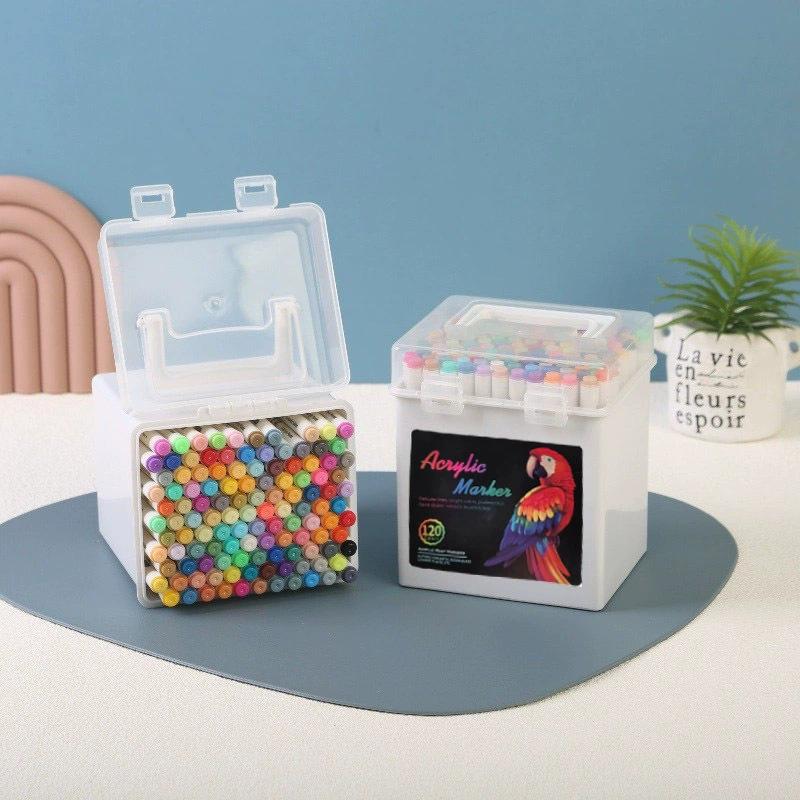 Acrylic & Watercolor Marker Set: 60 Acrylic Colors, 48 Water-Based Pens, 24 Waterproof Graffiti Pens for Children's DIY Drawing.