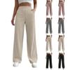 Женские стильные однотонные мешковатые брюки с высокой талией и широкими штанинами, повседневные брюки прямого кроя полной длины