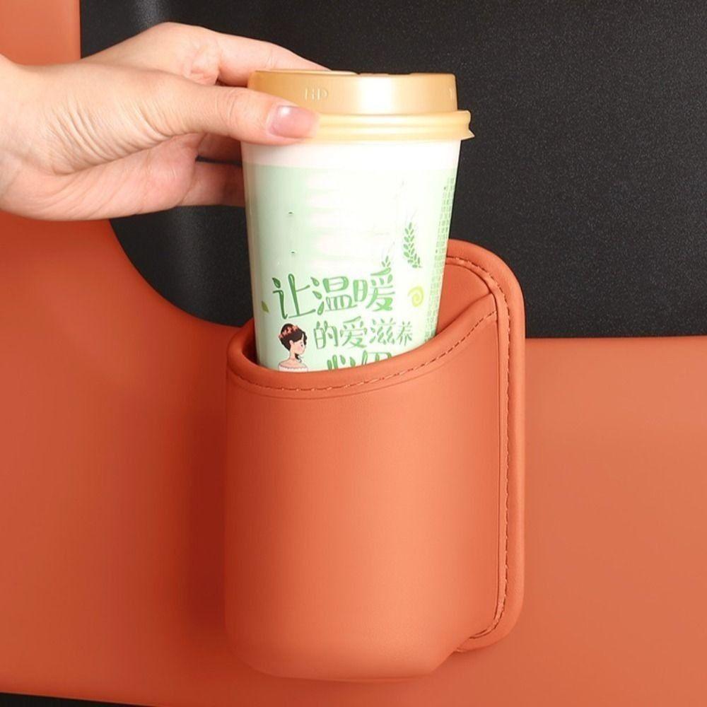 Storage Bin Car Door Cup Holder Leather Automotive Drink Rack Auto Back Seat Cup Holder Vehicles