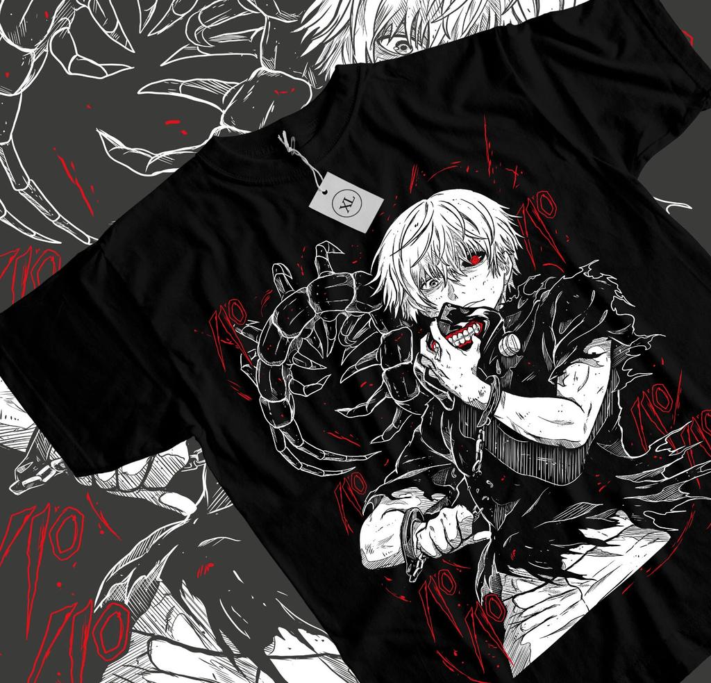 Футболка Tokyo Ghoul Футболка Кен Канеки Японская Манга Аниме Футболка Футболка Все Размеры