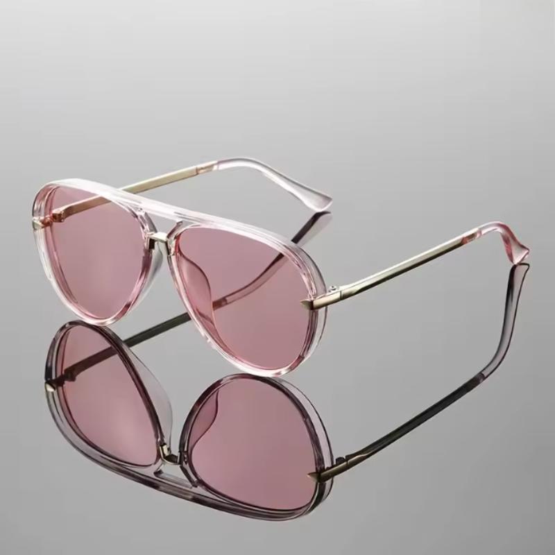 1 шт. Женские стильные очки с двойной переносицей, разноцветные градиентные линзы, популярные металлические дужки, очень большая оправа-желе